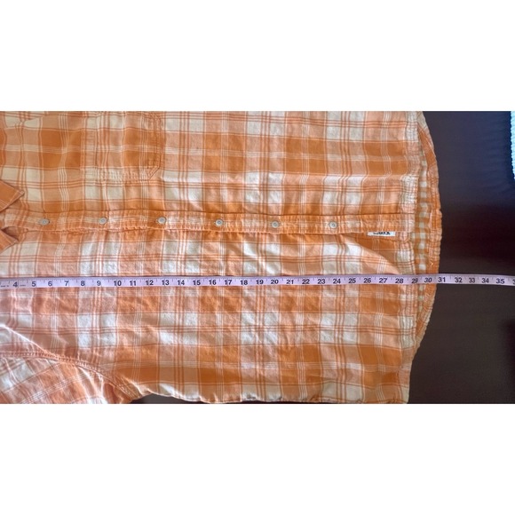 Mountain Khakis Men's Button Shirt Orange Plaid Size L Outdoors Casual Hiking - Picture 8 of 8